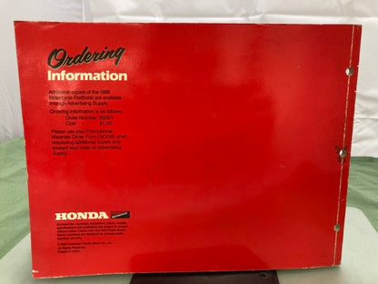 Honda Redbook 1986 With Spec Sheets Genuine