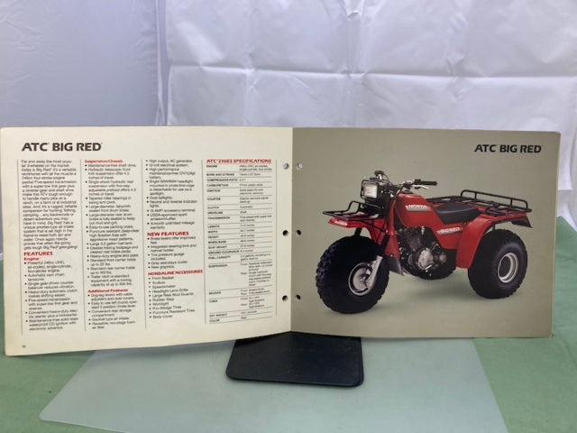 Honda ATV Redbook 1986 With Spec Sheets Genuine