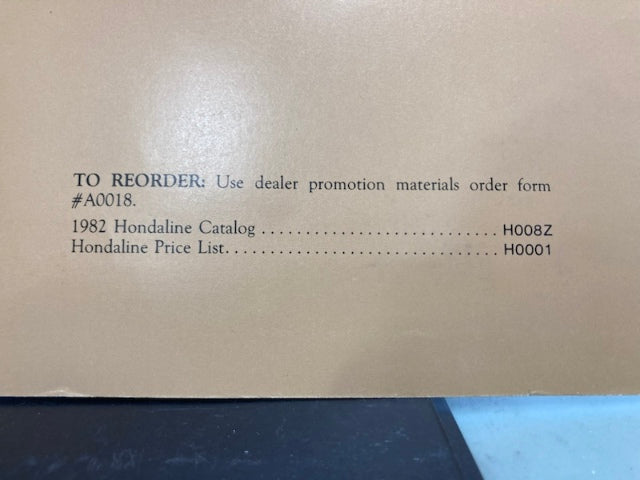 Honda H008Z Hondaline Accessories Catalog 1982 Genuine
