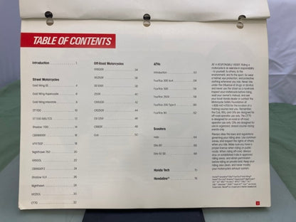 Honda Redbook 1992 With Spec Sheets Genuine