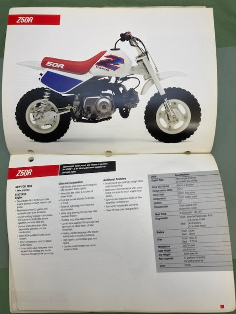 Honda Redbook 1992 With Spec Sheets Genuine