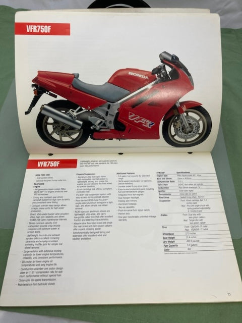 Honda Redbook 1991 With Spec Sheets Genuine