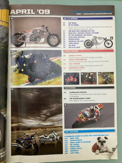 Motorcyclist Magazine April 2009 Genuine