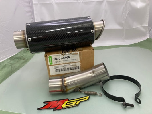 Hotbodies Racing Kawasaki 50901-2400 ZX6R Carbon Fiber Exhaust New Genuine