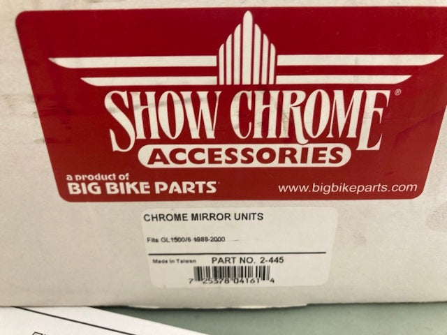 Show Chrome 2-445 Chrome Mirror Units for Honda Goldwing New Genuine