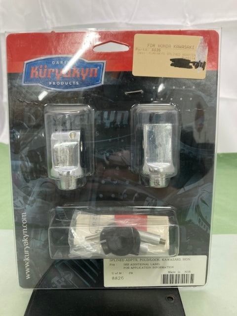 Kuryakyn 8826 Splined Peg Adapter Fold/Lock for Kawasaki & Honda New Genuine