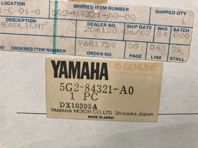 Yamaha 5G2-84321-A0 Headlight Lens XT600 XT New Genuine