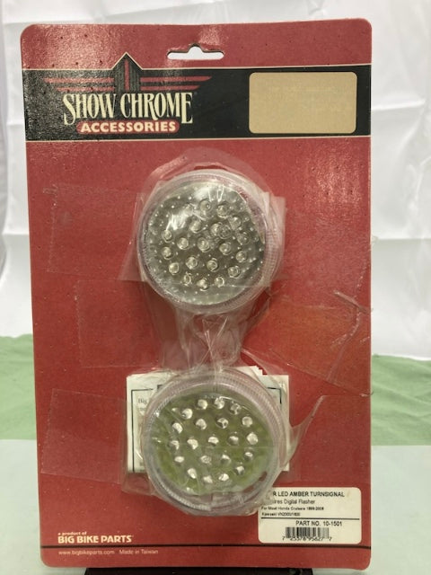 Show Chrome 10-1501 Rear LED Amber Turn Signal for Honda & Kawasaki New Genuine