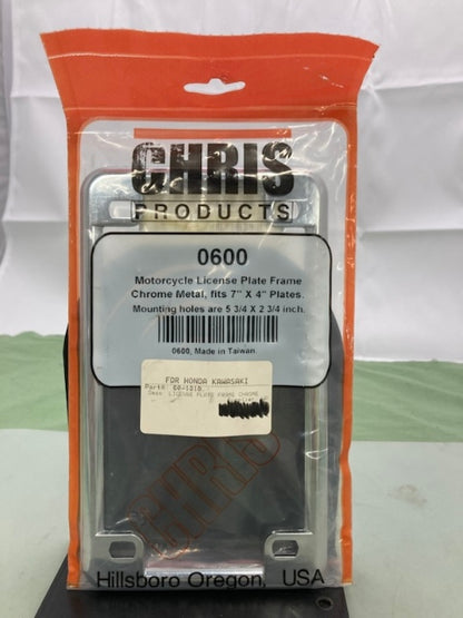 Chris Products 0600 7"x4" Motorcycle License Plate Frame New Genuine
