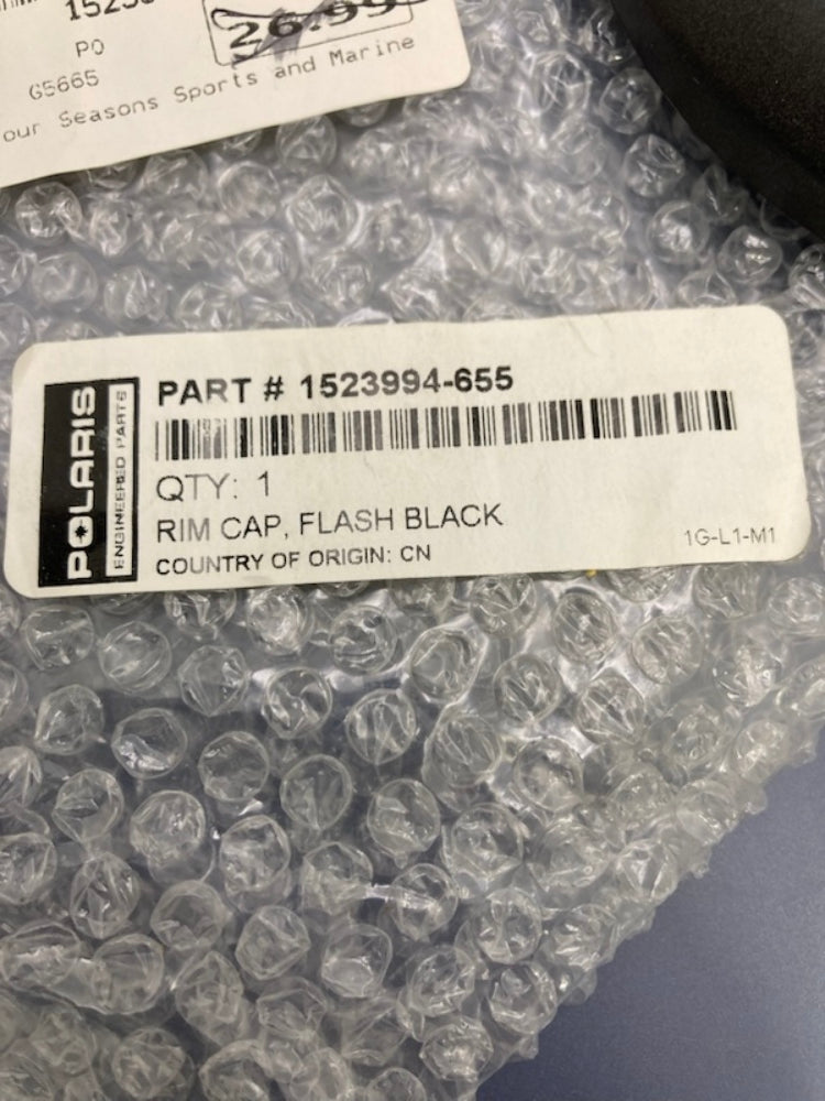 Polaris 1523994-655 Black Hub Cap New Genuine