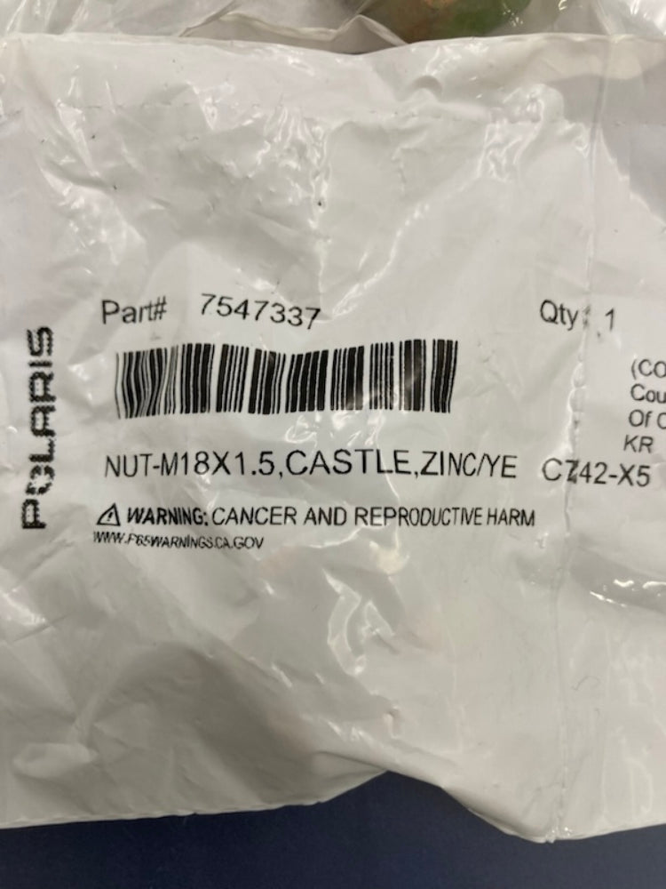 Qty 2 Polaris 7547337 Castle Nut, 18 mm x 1.5 mm New Genuine
