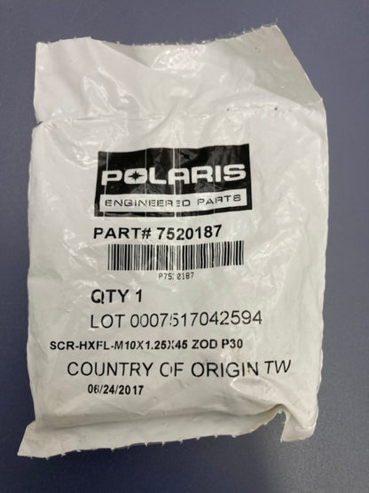 Polaris 7520187 Hex Flange Screw M10 x 1.25 x 45 mm New Genuine