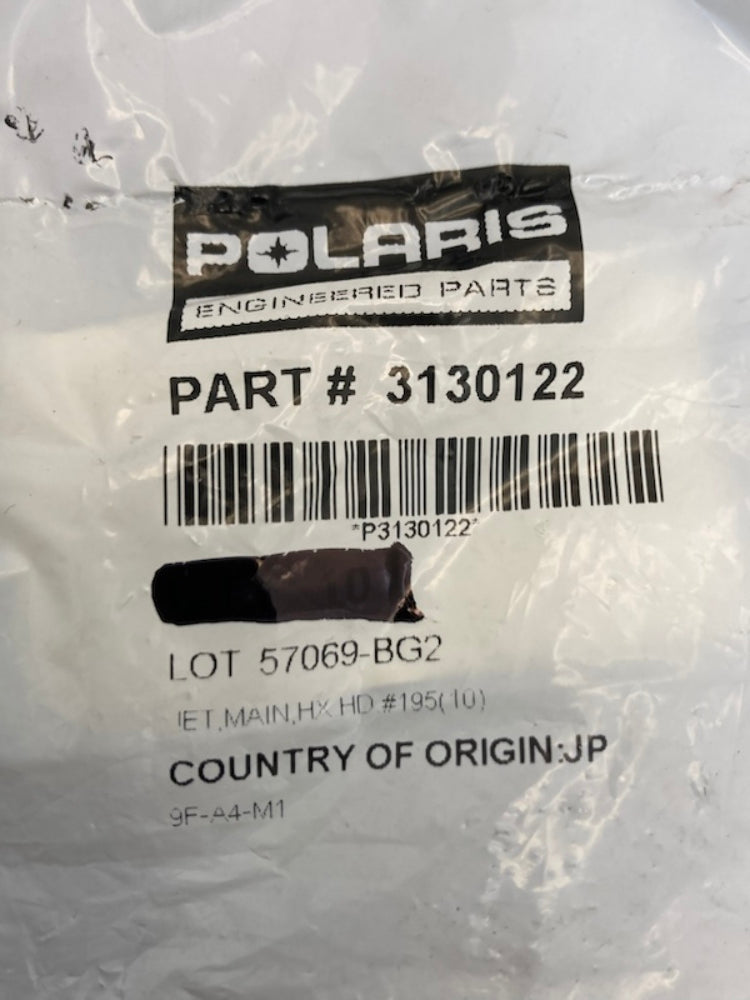 Polaris 3130122 Main Jet Hex Head #195 New Genuine