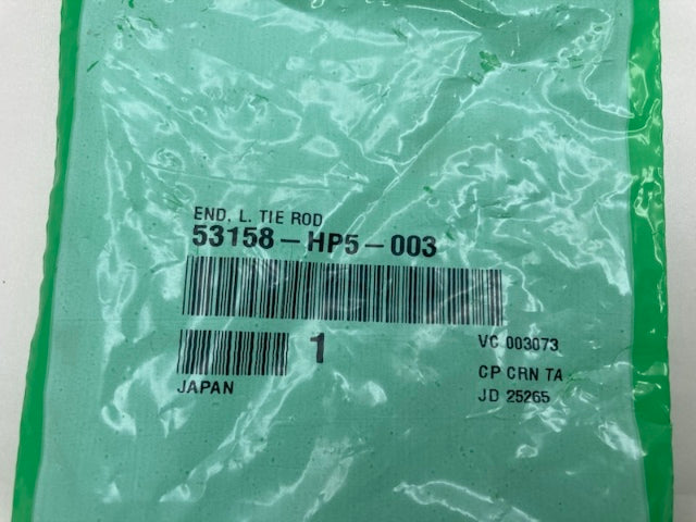 Honda 53158-HP5-003 End, L., Tie, Rod New Genuine