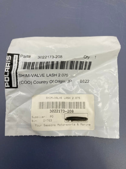 Polaris 3022173-208 Valve Lash Shim 2.075 New Genuine