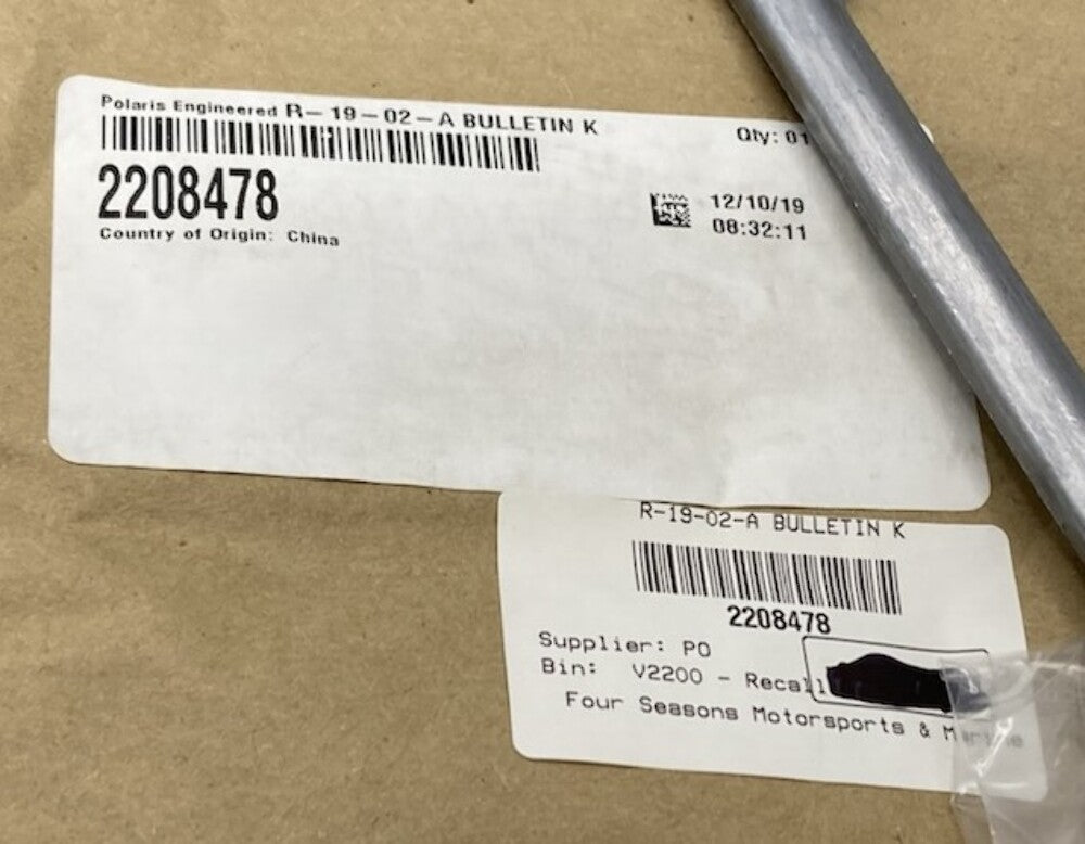 Polaris 2208478 R-19-02-A Bulletin K New Genuine