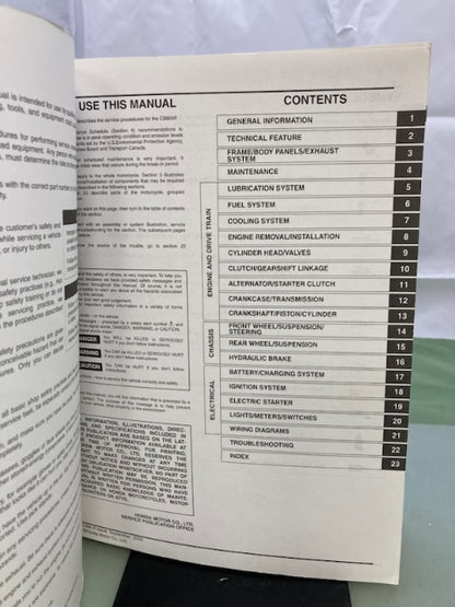 Honda 61MBZ00 CB600F Service Manual '04 Genuine
