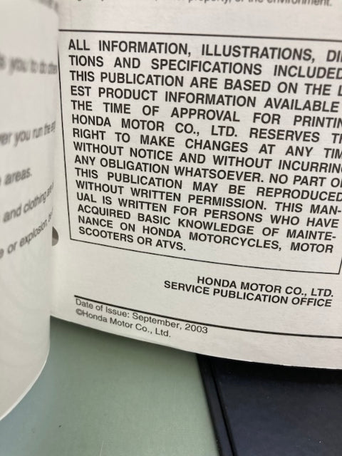 Honda 61MBZ00 CB600F Service Manual '04 Genuine