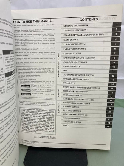 Honda 61MEH00 NSA700A DN-01 Service Manual '09 Genuine