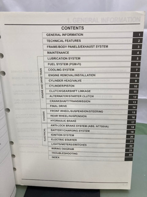 Honda 61MEW01 NT700V/A Service Manual '10-'11 Genuine