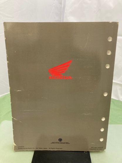 Honda 61KZ372 CR250R Service Manual '02-'04 Genuine