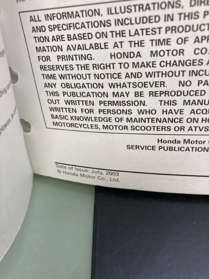 Honda 61KZ372 CR250R Service Manual '02-'04 Genuine