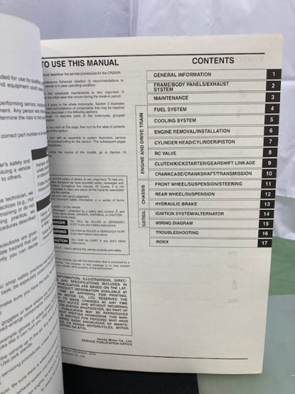 Honda 61KSK52 CR250R Service Manual '05-'07 Genuine