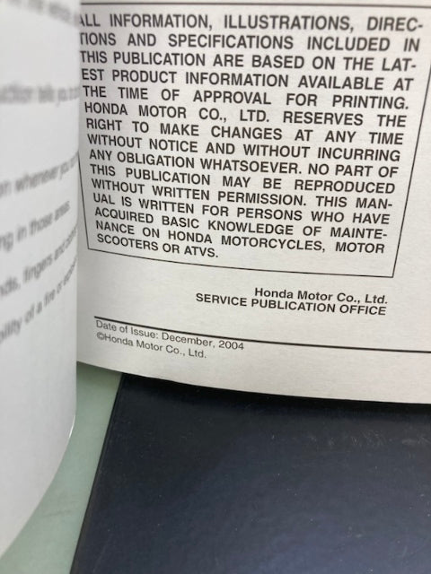 Honda 61KSK52 CR250R Service Manual '05-'07 Genuine