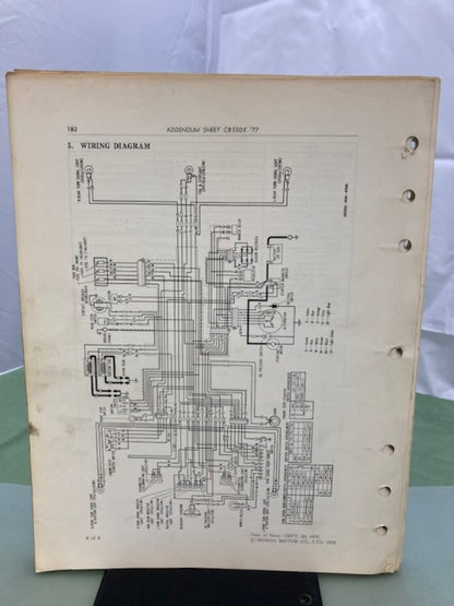Honda 6137402 CB500 550 Shop Manual '74 Genuine