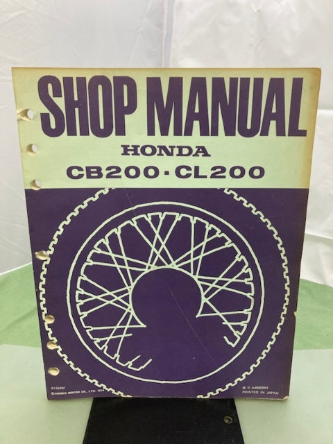 Honda 6135401 CB200 CL200 Shop Manual '74 Genuine