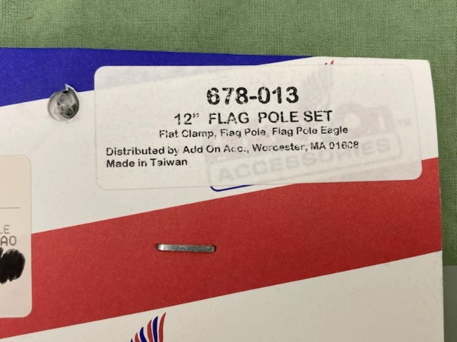 Add On 678-013 12" Flag Pole Set New Genuine