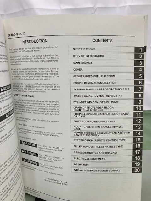 Honda 61ZZ500 BF40D BF50D Shop Manual '08 Genuine