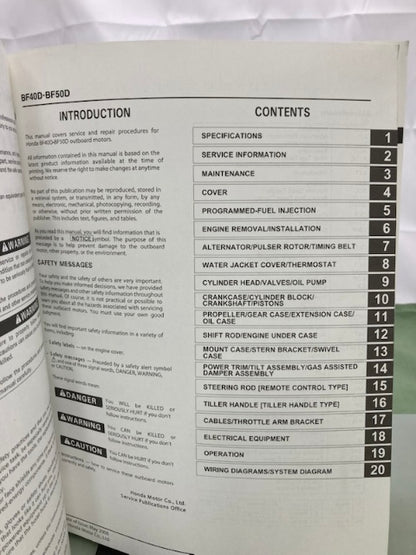 Honda 61ZZ500 BF40D BF50D Shop Manual '08 Genuine