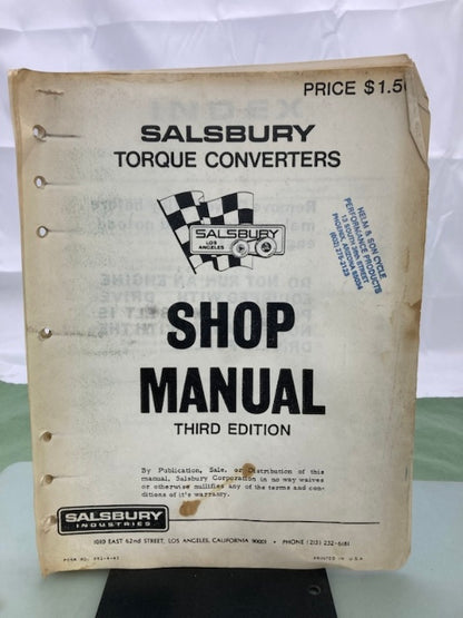 Salsbury S81-4-42 Torque Converter Shop Manual Third Edition Genuine
