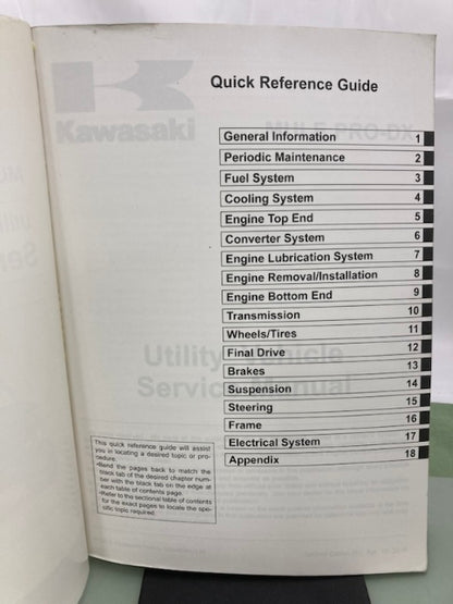 Kawasaki 99924-1506-02 Mule Pro-DX UTV Service Manual 2015 Genuine