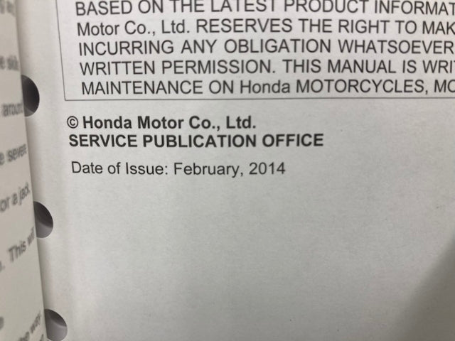 Honda 61MFL06 CBR1000RR/RA/RS Service Manual '08-'16 Genuine