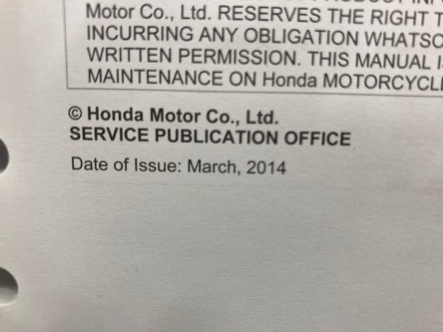 Honda 61MGC01 CB1100/A/SA Service Manual 2013-2014 Genuine