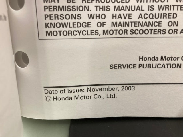 Honda 61MCF05 RVT1000R RC51 Service Manual 2000-2005 Genuine