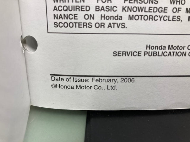 Honda 61MEL03 CBR1000RR Service Manual 2004-2007 Genuine