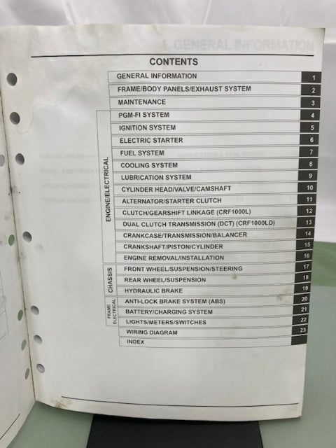 Honda 61MJP00 CRF1000L/LD Service Manual 2016 Genuine
