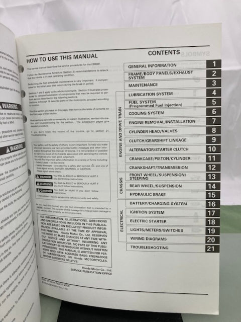 Honda 61MCZ05 CB900F 919 Service Manual 2002-2007 Genuine