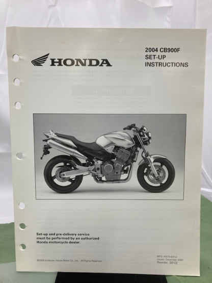 Honda 61MCZ05 CB900F 919 Service Manual 2002-2007 Genuine