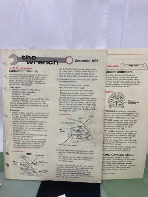 Honda 61MY311 ST1100 Service Manual '91-'02 with Addendum 61MY311-AH '03 Genuine