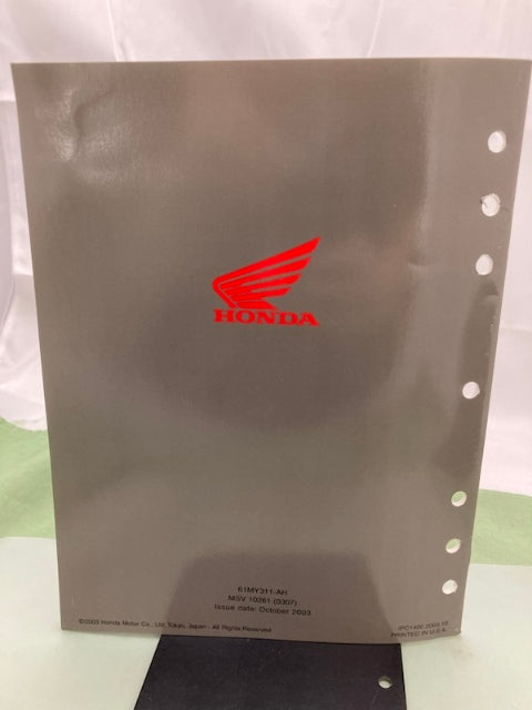 Honda 61MY311 ST1100 Service Manual '91-'02 with Addendum 61MY311-AH '03 Genuine