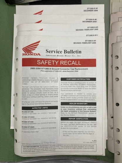Honda 61MCS14 ST1300/A ST1300P/PA Service Manual 2003-2017 Genuine