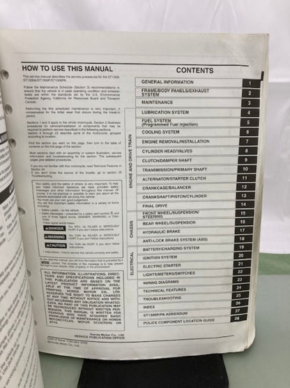 Honda 61MCS14 ST1300/A ST1300P/PA Service Manual 2003-2017 Genuine