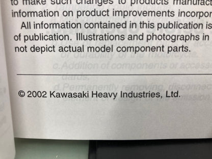 Kawasaki 99924-1310-02 Z1000 Service Manual 2002 New Genuine