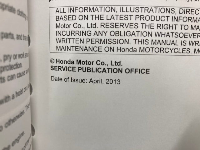 Honda 61MGZ01 CBR500R/RA CB500F/FA CB500X/XA Service Manual 2013-2014 Genuine