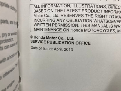 Honda 61MGZ01 CBR500R/RA CB500F/FA CB500X/XA Service Manual 2013-2014 Genuine