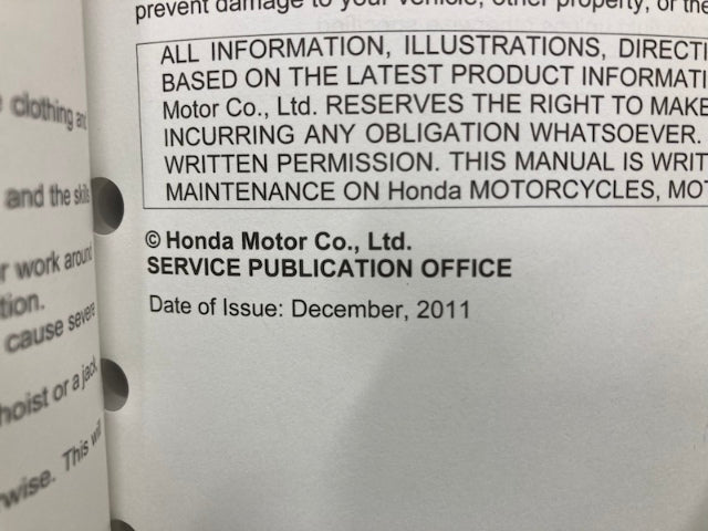 Honda 61MFL04 CBR1000RR/RA Service Manual 2008-2012 Genuine